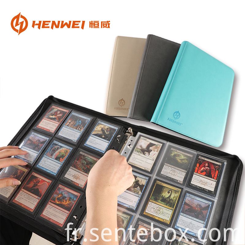 Jeu de plateau à fermeture à glissière en cuir Livre de pont à feuilles mobiles Leather binder zipper board Game loose-leaf deck book